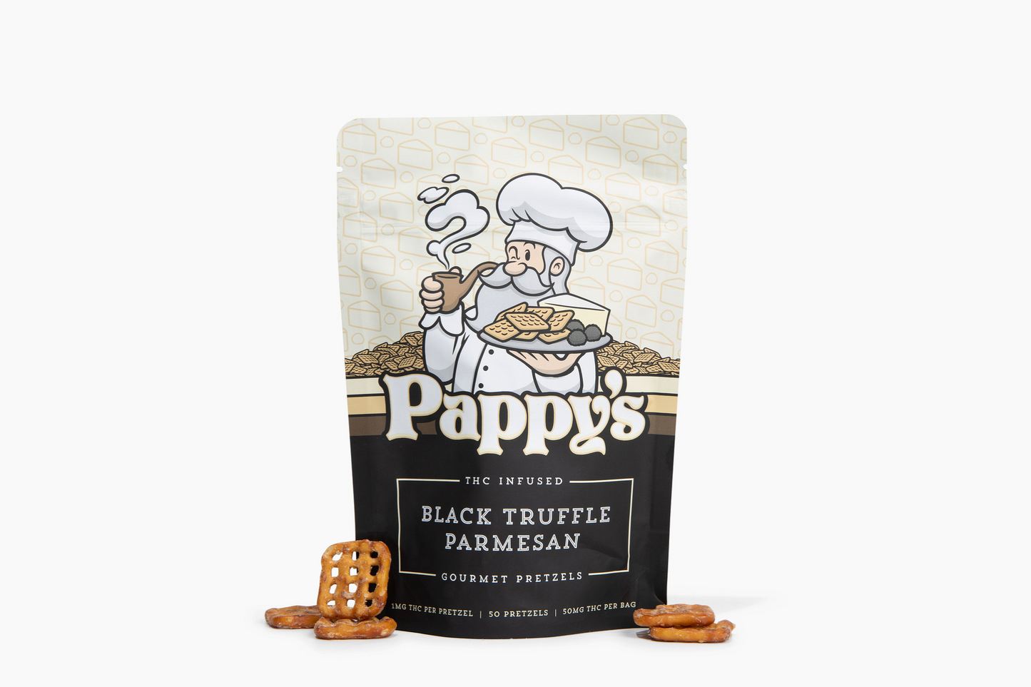 Pappy's Black Truffle Parmesan Pretzels 50mg THC