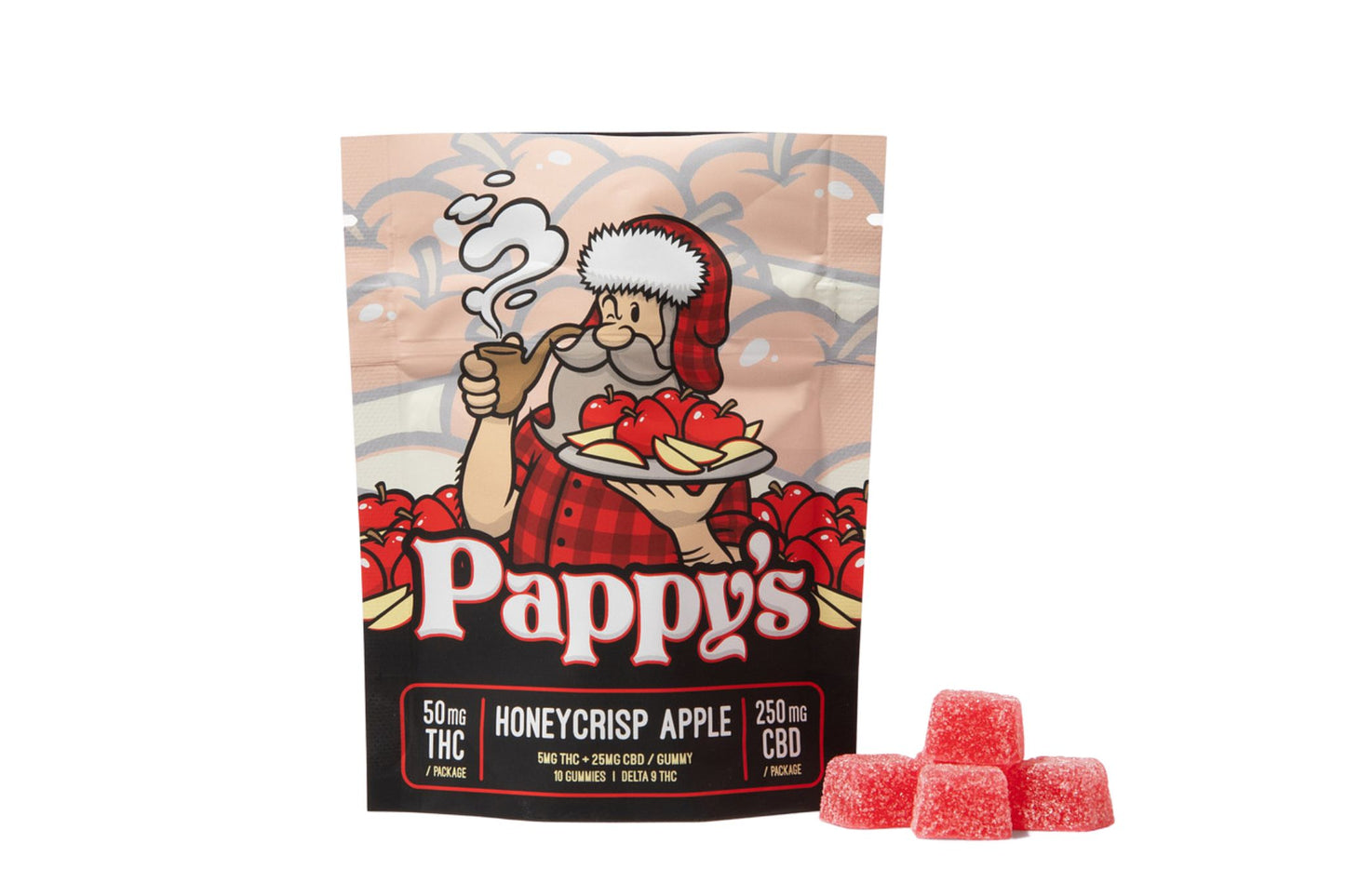 Pappy's Honeycrisp Apple Gummies 50mg THC + 250mg CBD