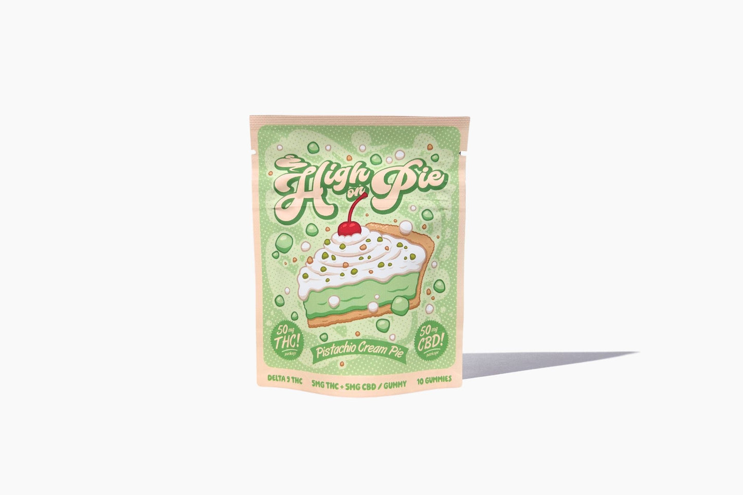 FREE GIFT | High on Pie Pistachio Cream Pie Gummies 50mg THC + 50mg CBD
